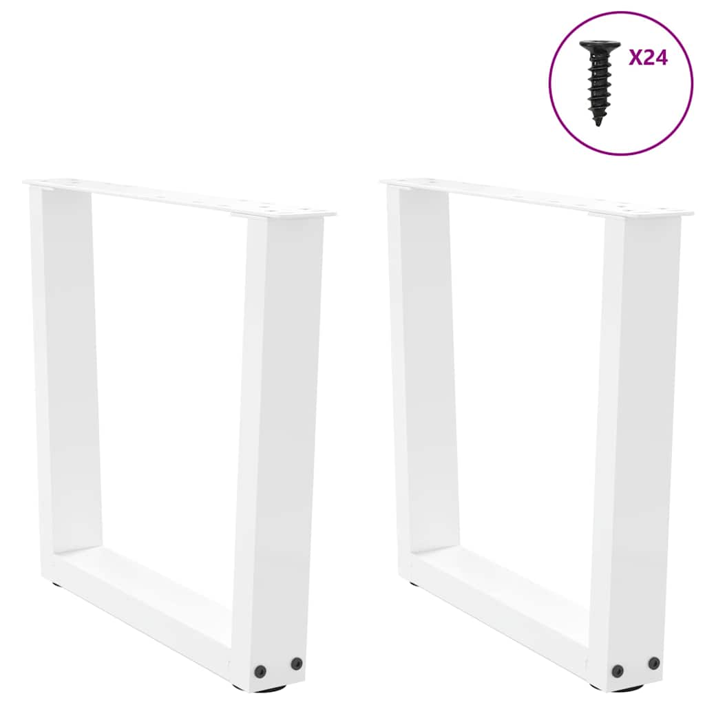 Couchtischbeine V-Form 2 Stück Weiß 60x(42-43,3) cm Stahl