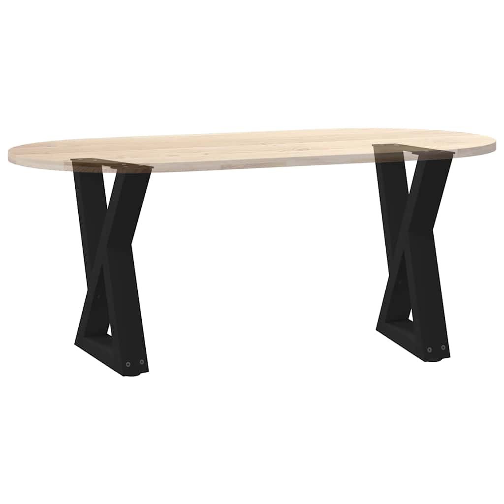 Couchtischbeine 2 Stk. Schwarz 38x(42-43,3) cm Stahl