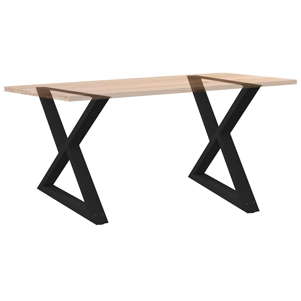 Esstisch Beine 2 Stück Schwarz 90x(72-73,3) cm Stahl