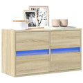 TV-Wandschrank mit LED-Beleuchtung Sonoma-Eiche 80x31x45 cm