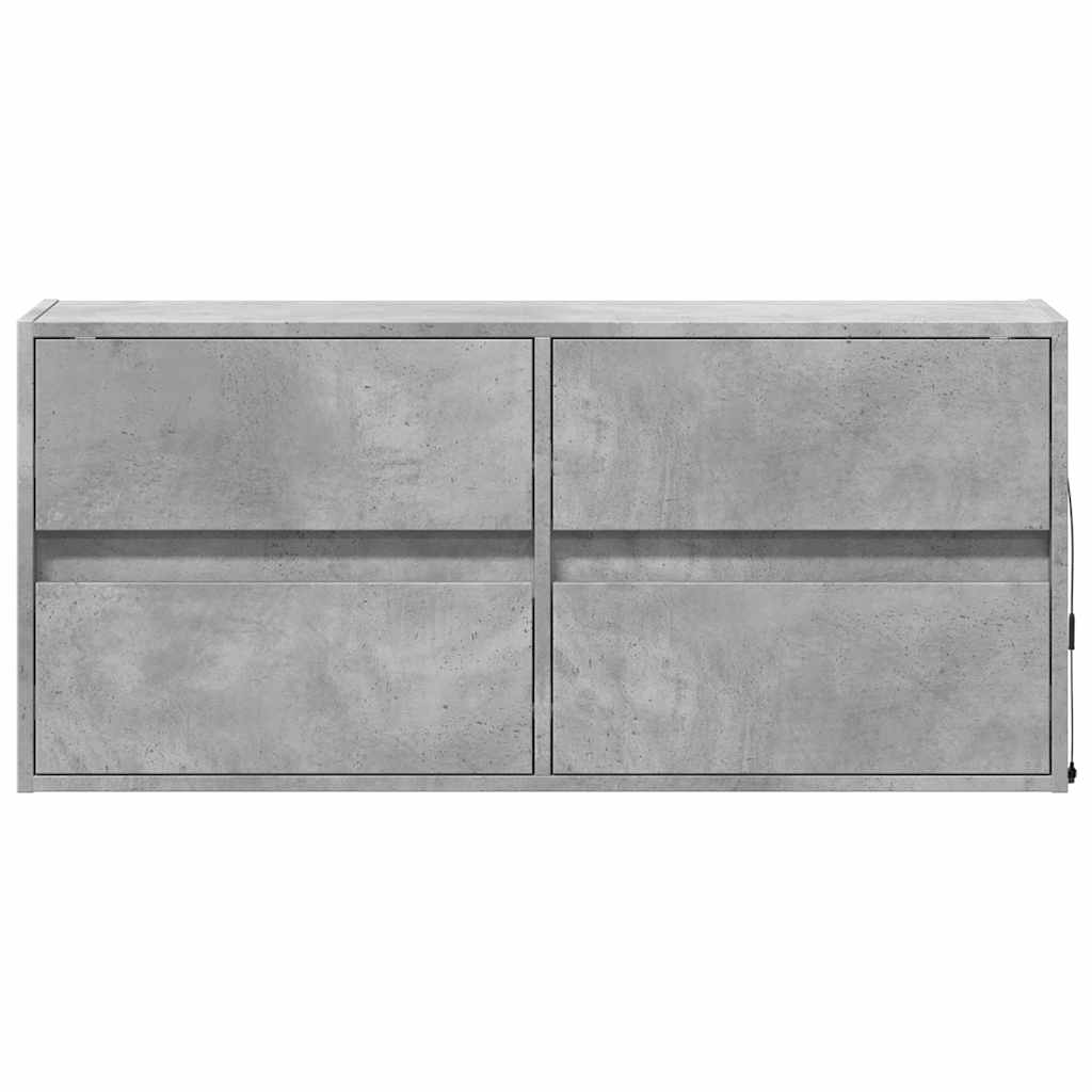 TV-Wandschrank mit LED-Beleuchtung Betongrau 100x31x45 cm