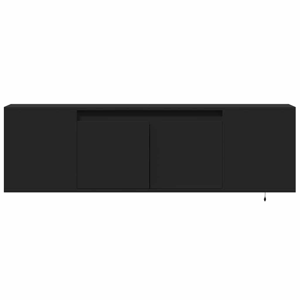 TV-Wandschrank mit LED-Beleuchtung Schwarz 135x31x39,5 cm