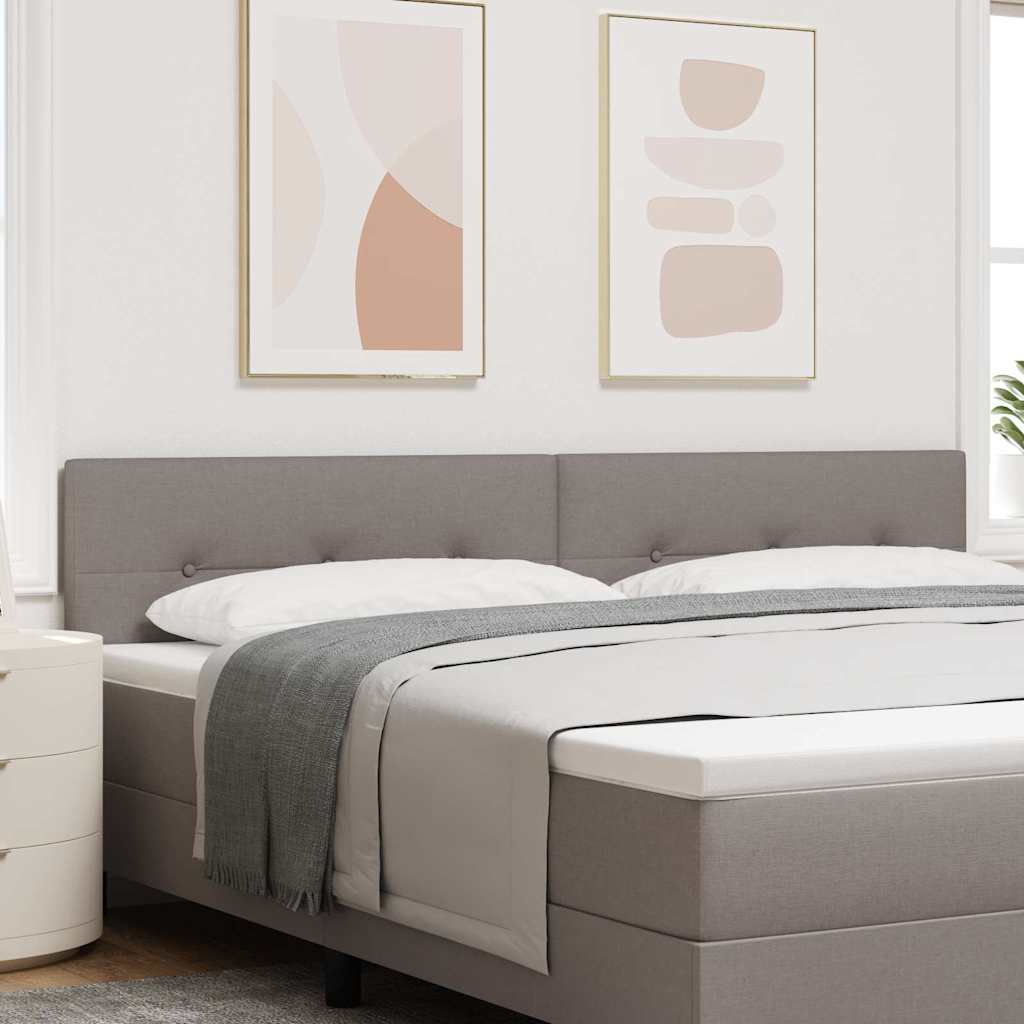 LED Kopfteil mit LED-Lichtleisten Taupe 200 cm Stoff