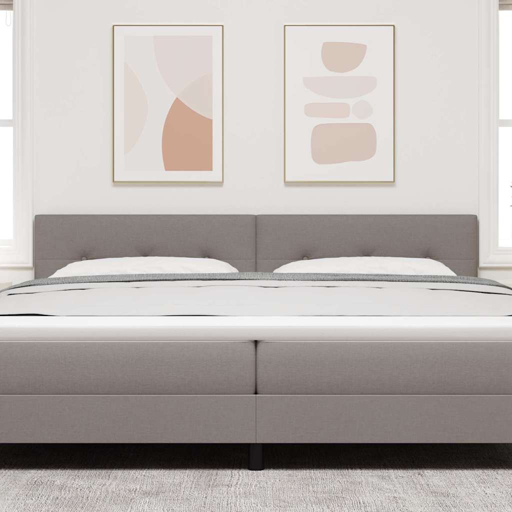 LED Kopfteil mit LED-Lichtleisten Taupe 200 cm Stoff