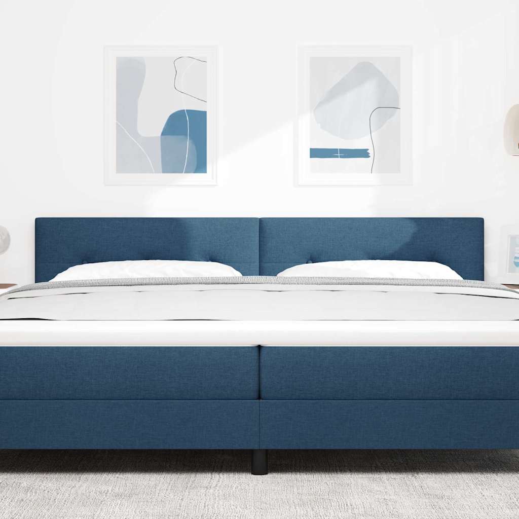 LED Kopfteil mit LED-Lichtleisten Blau 200 cm Stoff