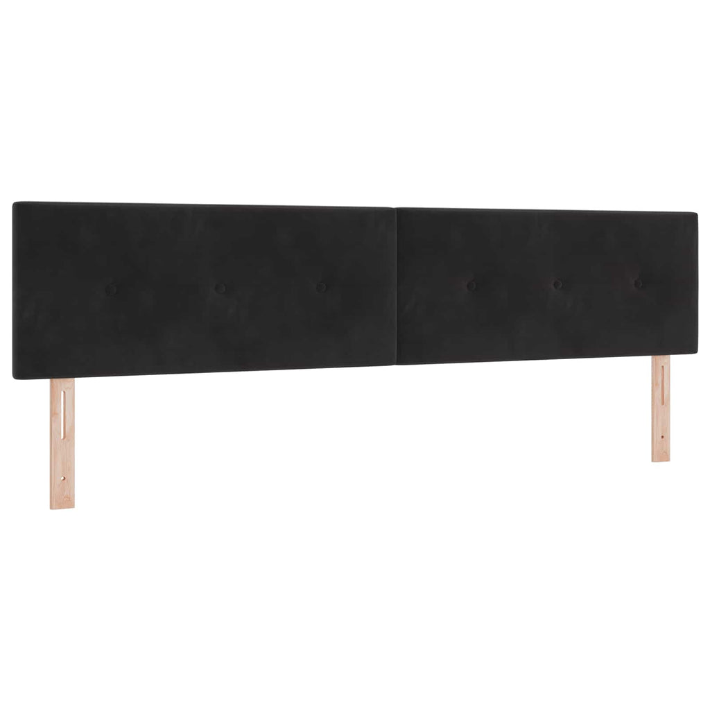 LED Kopfteil mit LED-Lichtleisten Schwarz 200 cm Samt
