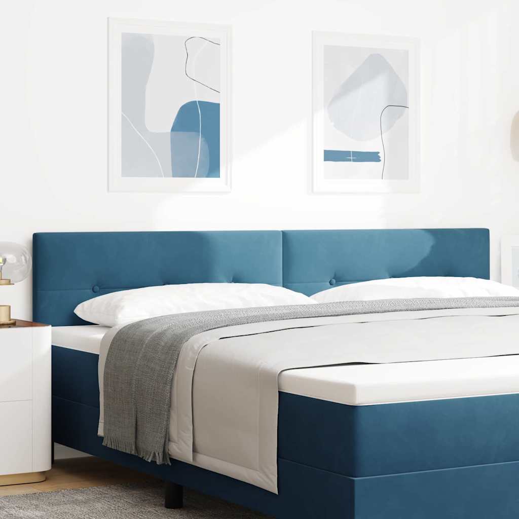 LED Kopfteil mit LED-Lichtleisten Blau 200 cm Samt