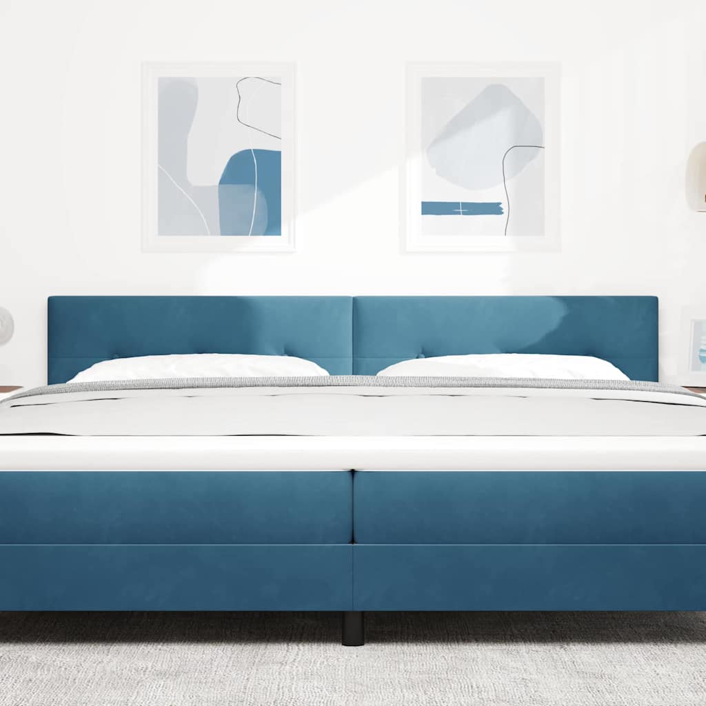 LED Kopfteil mit LED-Lichtleisten Blau 200 cm Samt