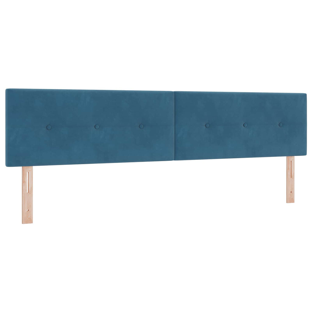LED Kopfteil mit LED-Lichtleisten Blau 200 cm Samt