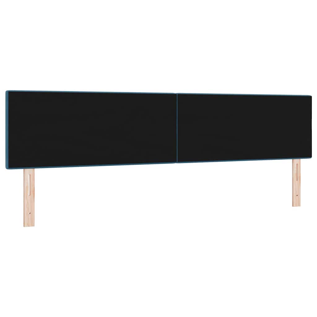 LED Kopfteil mit LED-Lichtleisten Blau 200 cm Samt