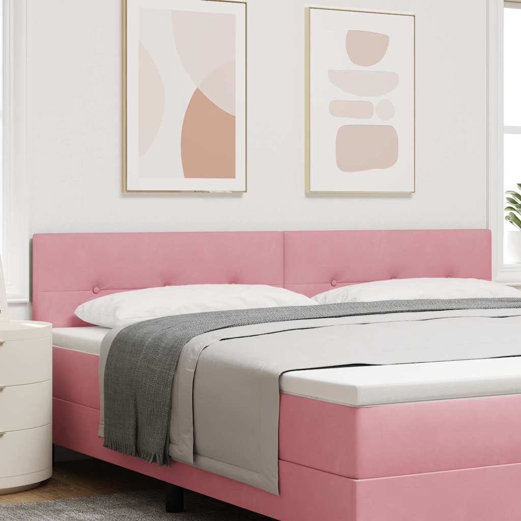 LED Kopfteil mit LED-Lichtleisten Rosa 200 cm Samt
