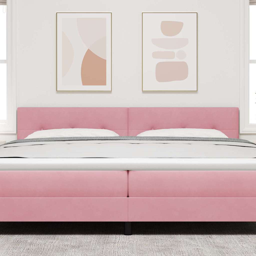 LED Kopfteil mit LED-Lichtleisten Rosa 200 cm Samt