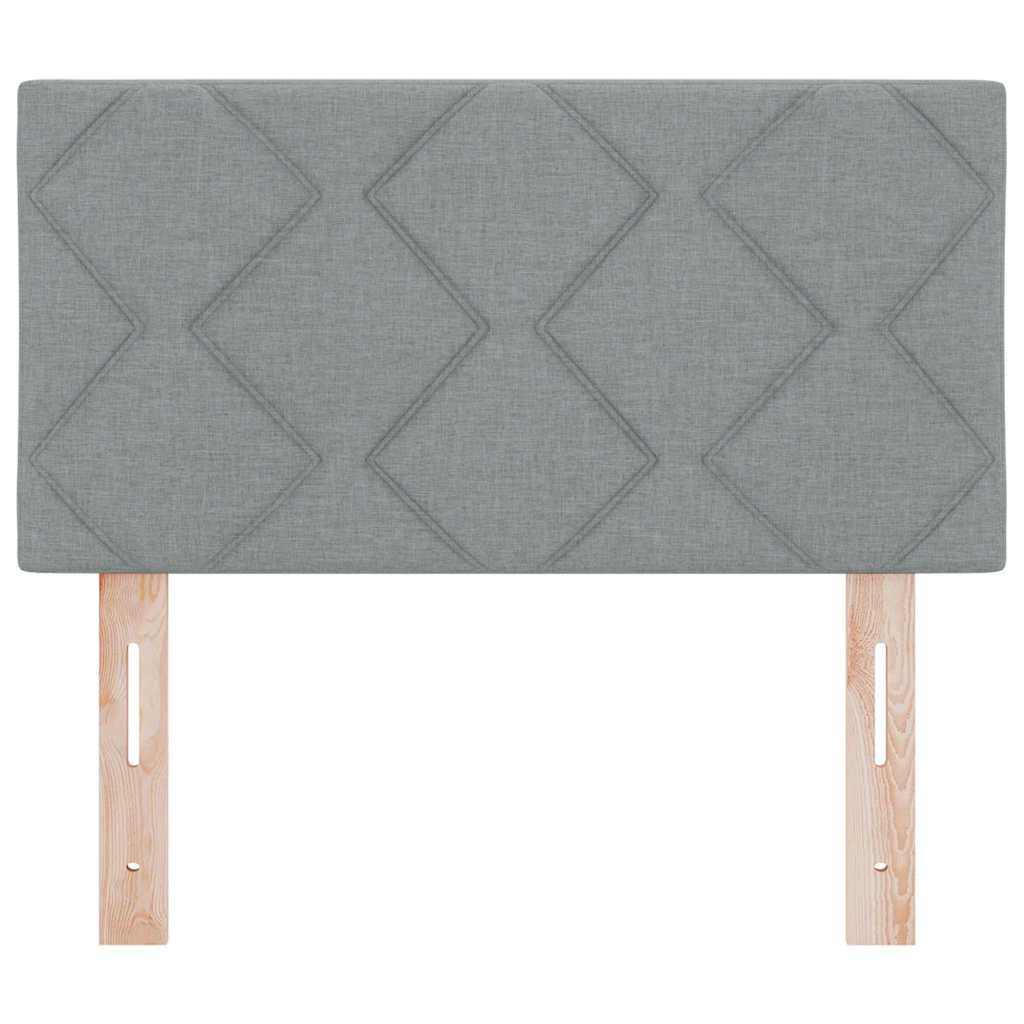 LED Kopfteil Hellgrau 80 cm Stoff