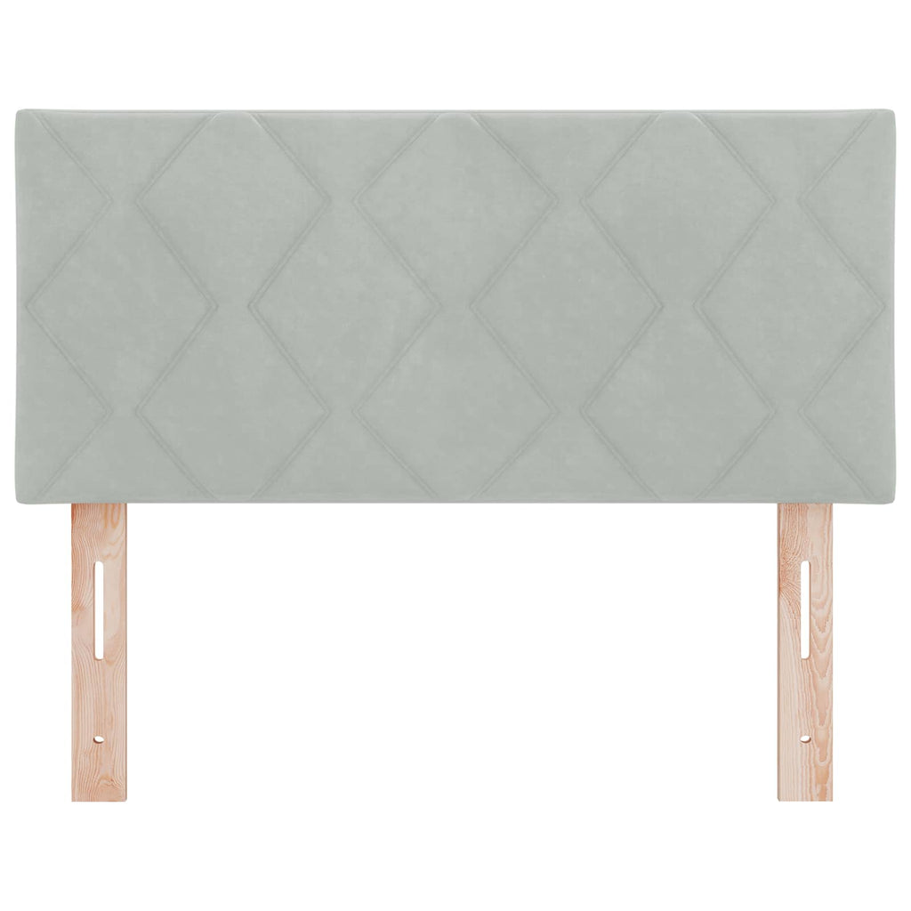 LED Kopfteil Hellgrau 90 cm Samt