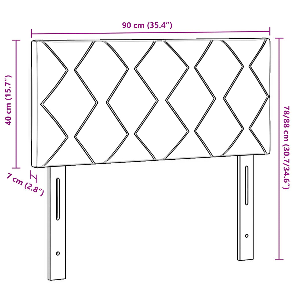 LED Kopfteil Hellgrau 90 cm Samt