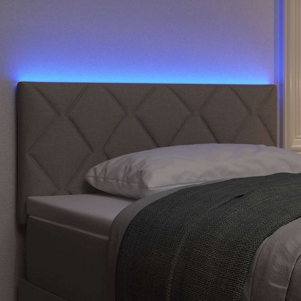 LED Kopfteil Taupe 100 cm Stoff