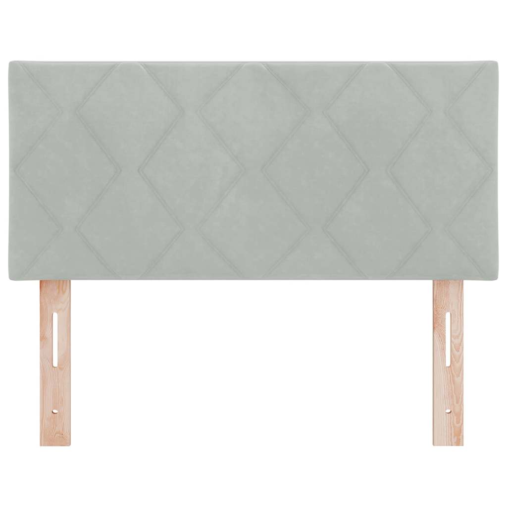 LED Kopfteil Hellgrau 100 cm Samt