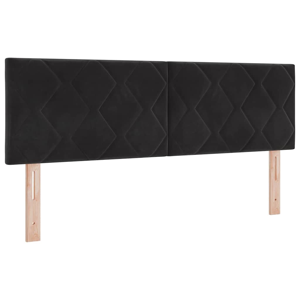 LED Kopfteil Schwarz 144 cm Samt