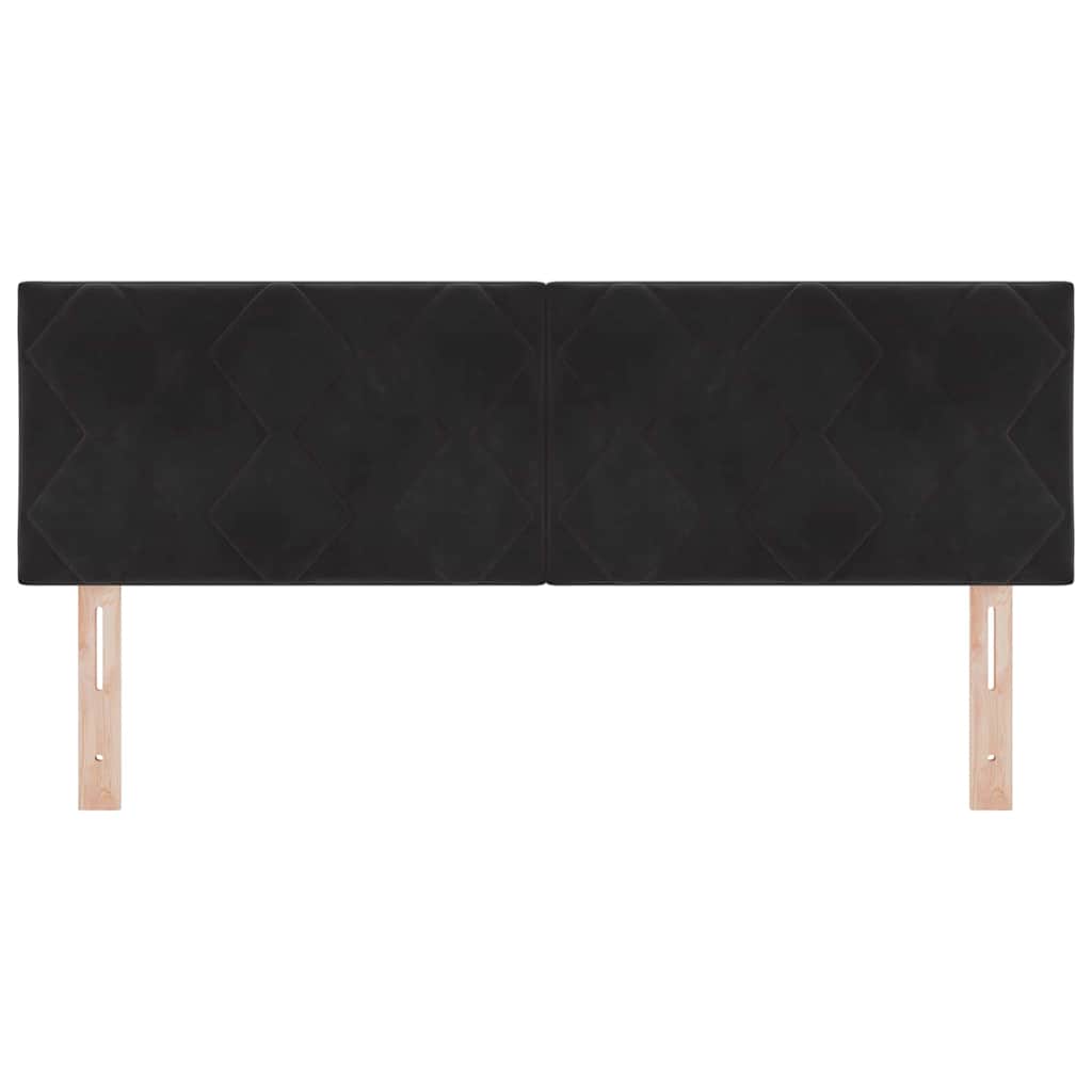 LED Kopfteil Schwarz 144 cm Samt