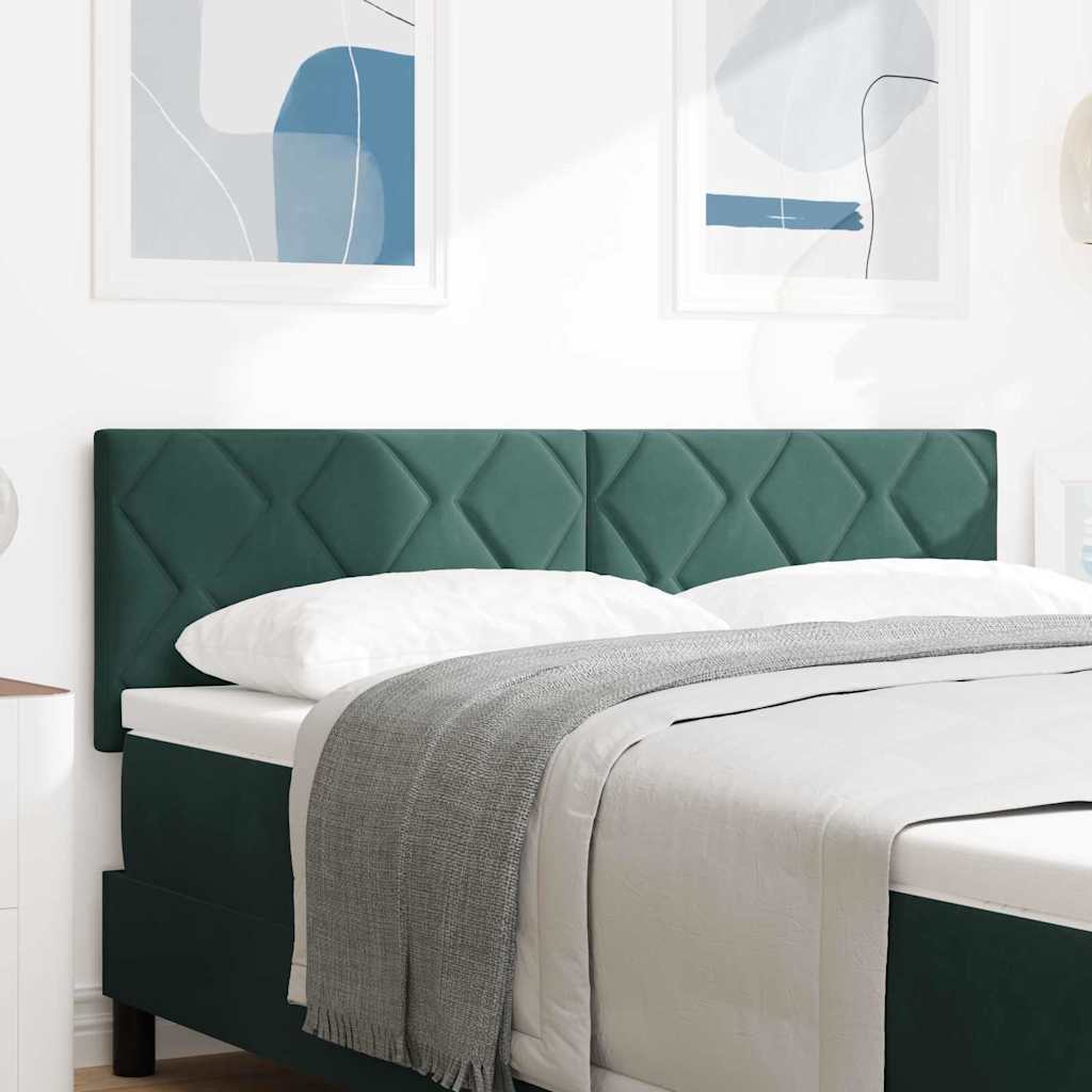 LED Kopfteil Dunkelgrün 144 cm Samt
