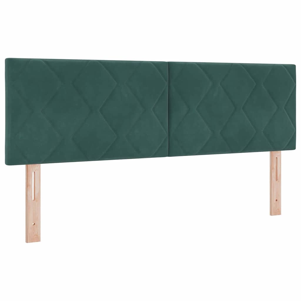 LED Kopfteil Dunkelgrün 144 cm Samt