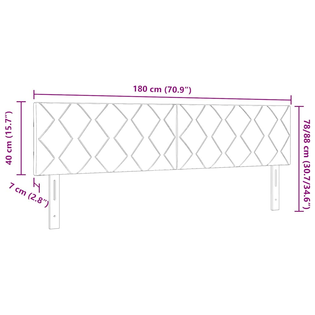 LED Kopfteil Hellgrau 180 cm Samt