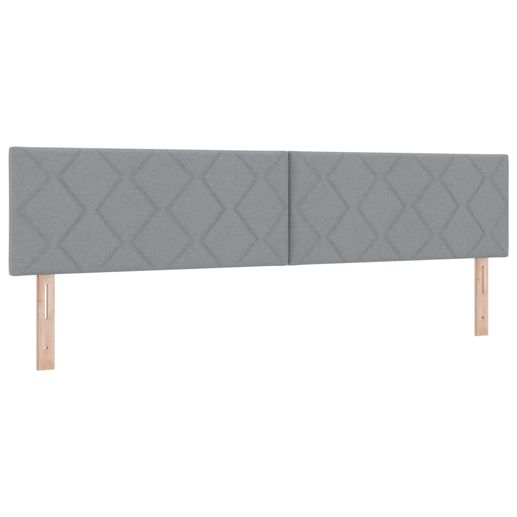 LED Kopfteil Hellgrau 200 cm Stoff