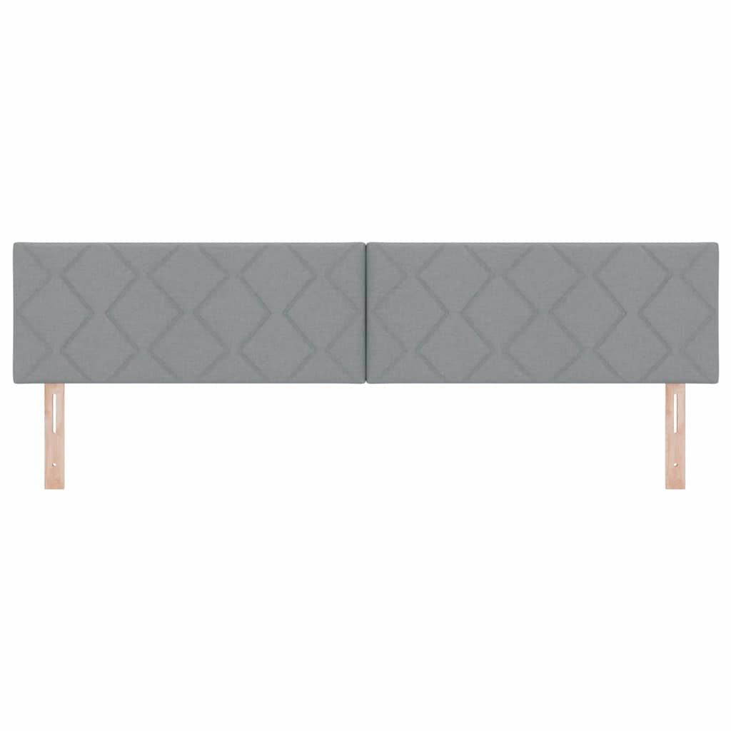 LED Kopfteil Hellgrau 200 cm Stoff