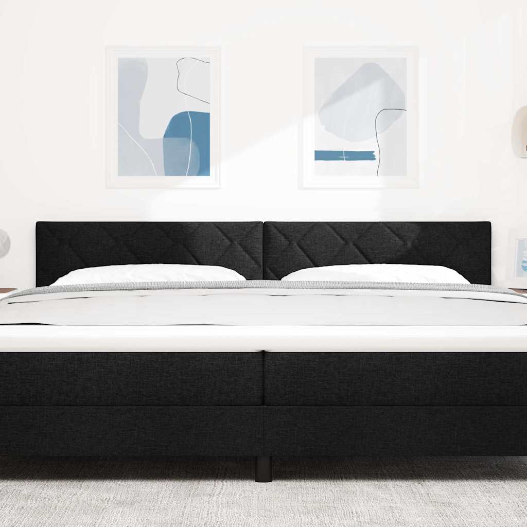 LED Kopfteil Schwarz 200 cm Stoff