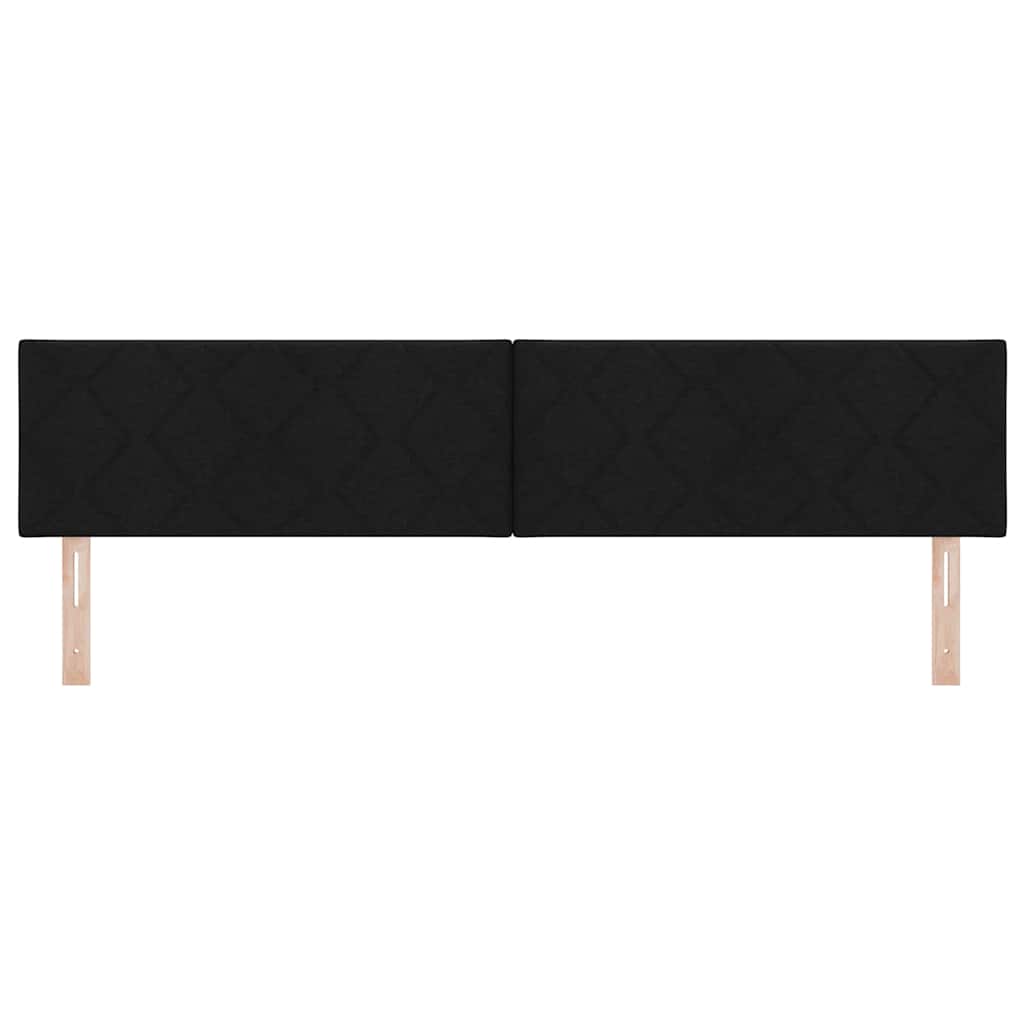LED Kopfteil Schwarz 200 cm Stoff