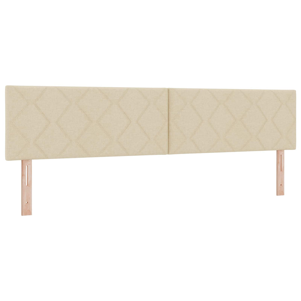 LED Kopfteil Creme 200 cm Stoff