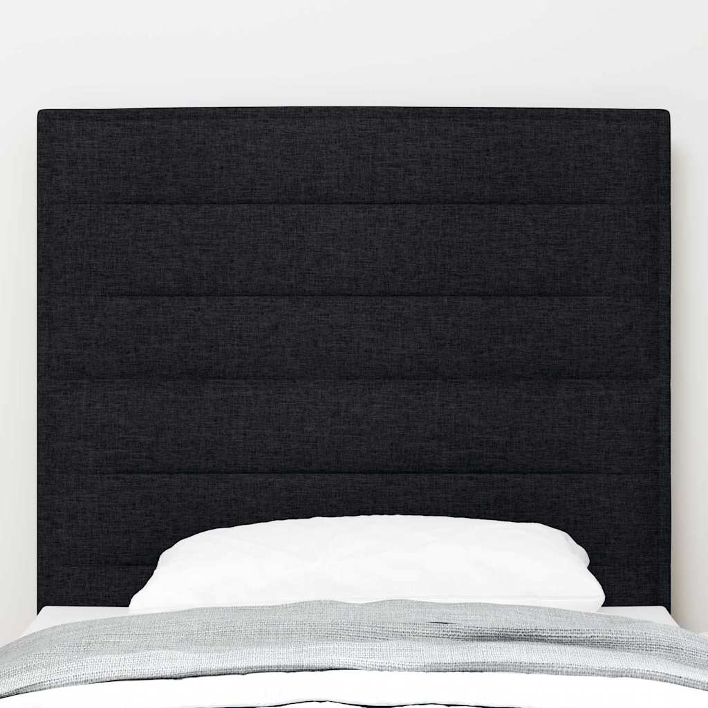LED Kopfteil mit LED-Lichtleisten Schwarz 90 cm Stoff