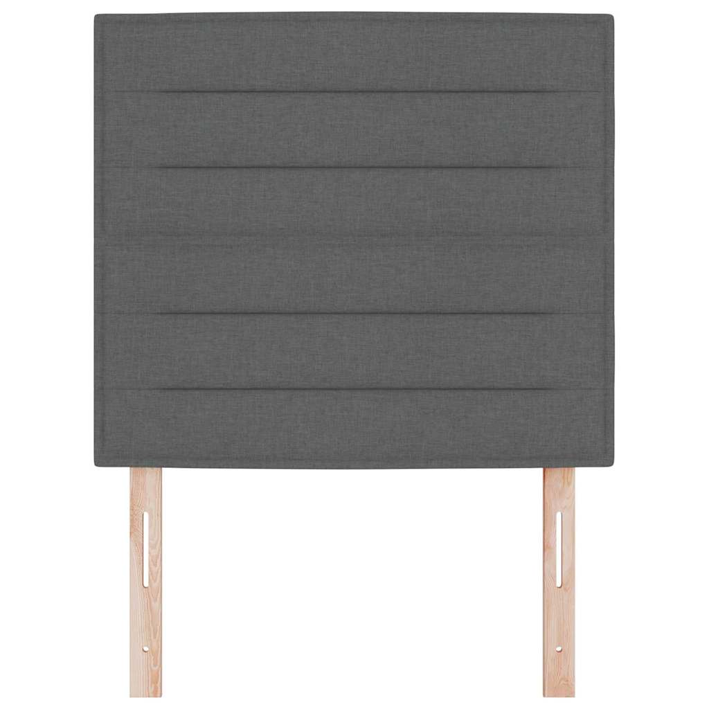 LED Kopfteil mit LED-Lichtleisten Dunkelgrau 100 cm Stoff