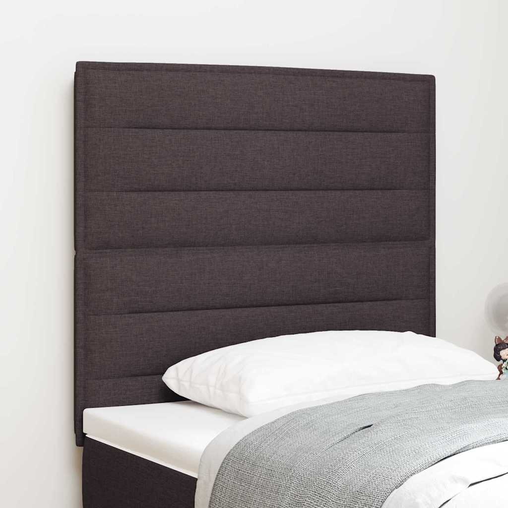 LED Kopfteil mit LED-Lichtleisten Dunkelbraun 100 cm Stoff