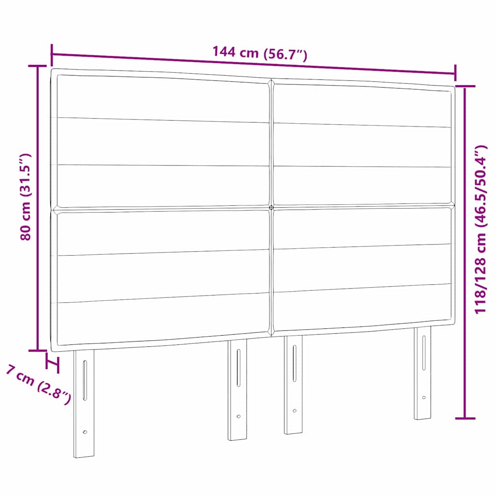 LED Kopfteil mit LED-Lichtleisten Hellgrau 144 cm Stoff