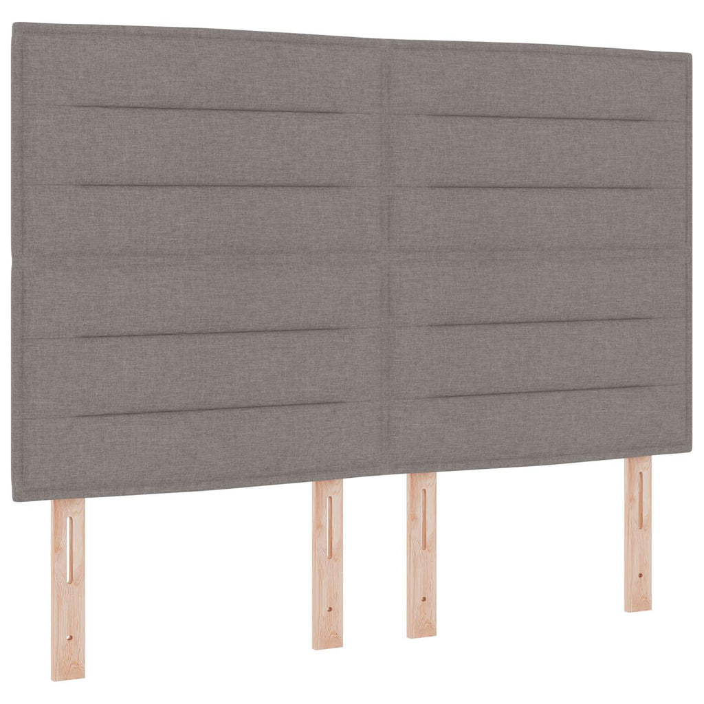 LED Kopfteil mit LED-Lichtleisten Taupe 144 cm Stoff
