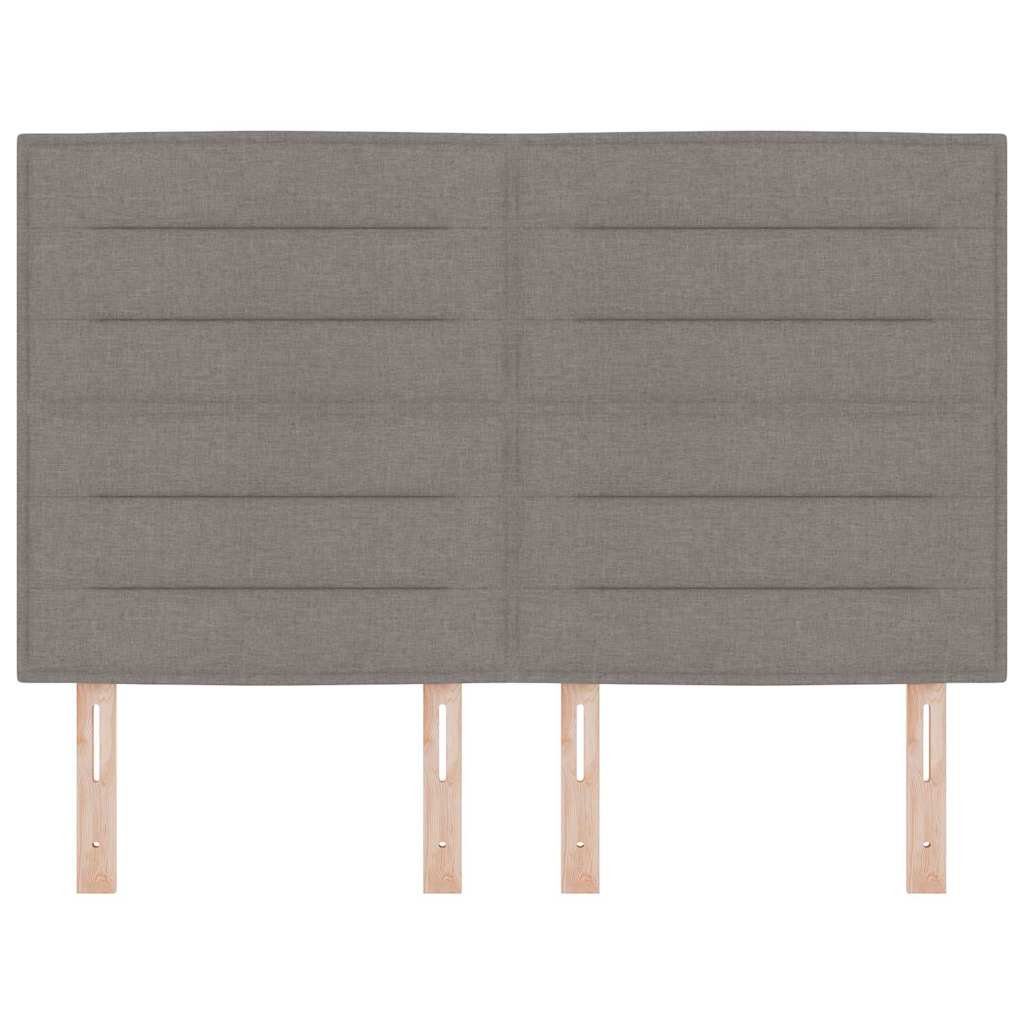LED Kopfteil mit LED-Lichtleisten Taupe 144 cm Stoff