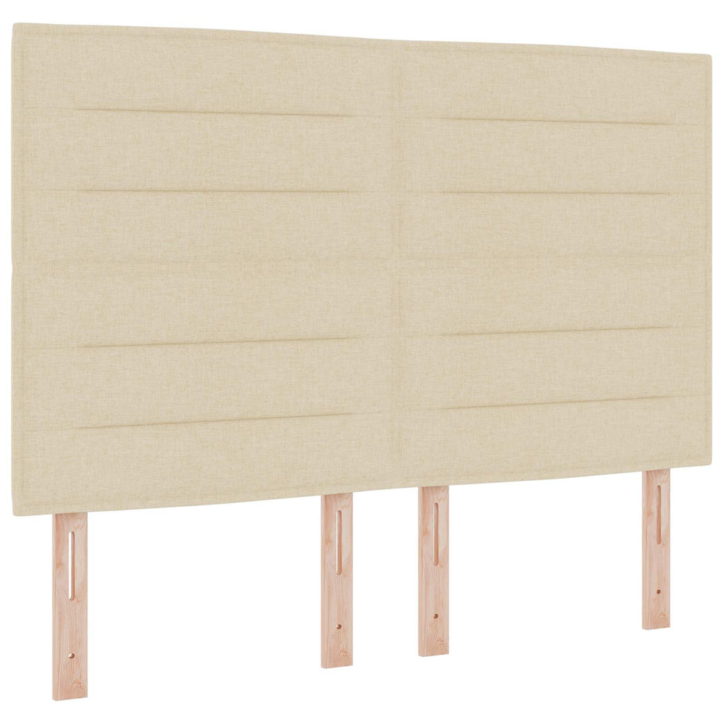 LED Kopfteil mit LED-Lichtleisten Creme 144 cm Stoff