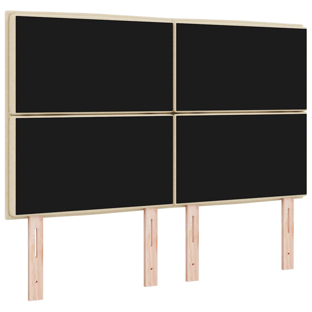 LED Kopfteil mit LED-Lichtleisten Creme 144 cm Stoff