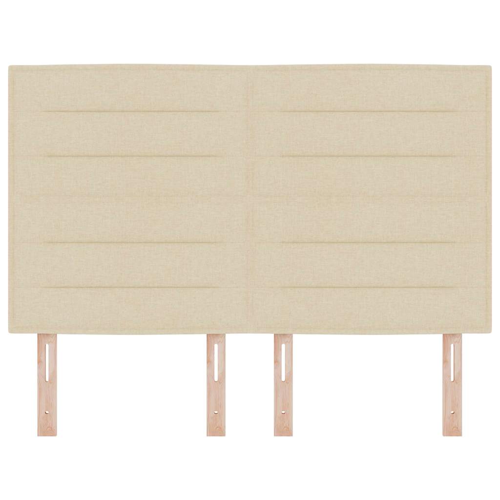 LED Kopfteil mit LED-Lichtleisten Creme 144 cm Stoff
