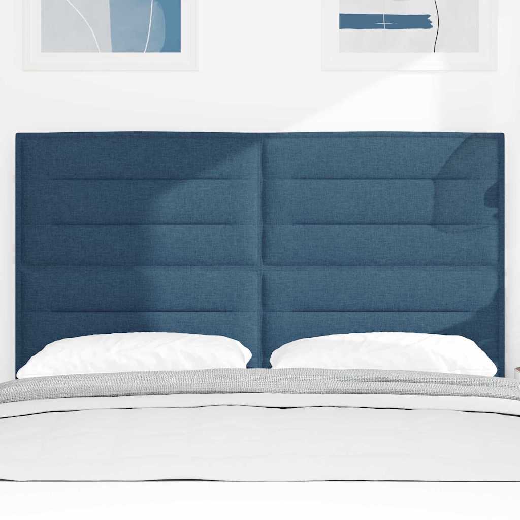 LED Kopfteil mit LED-Lichtleisten Blau 144 cm Stoff