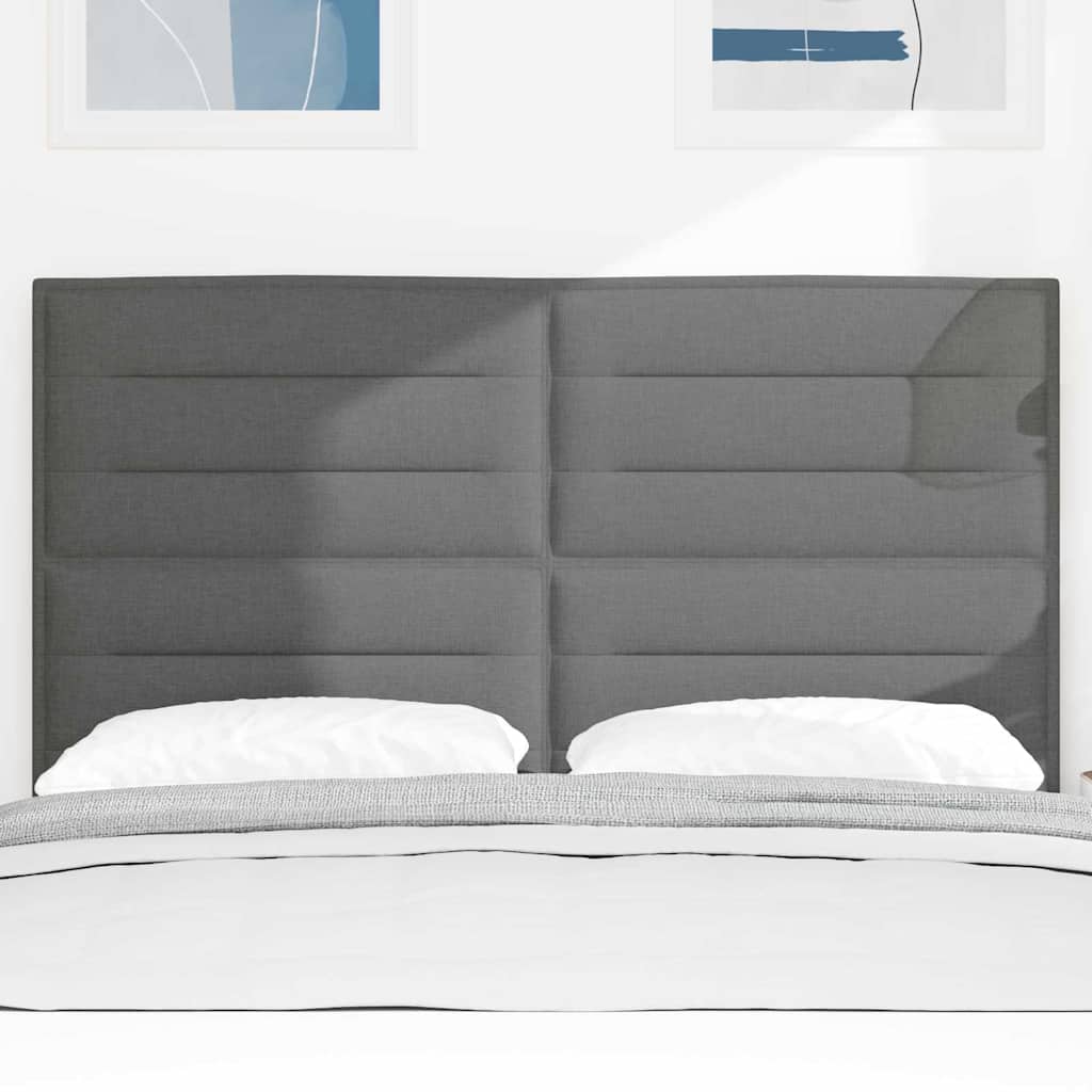 LED Kopfteil mit LED-Lichtleisten Dunkelgrau 160 cm Stoff