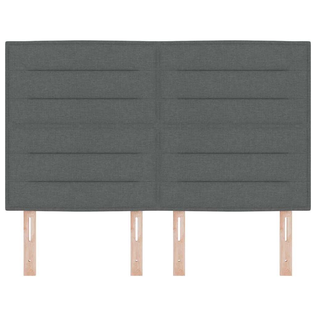 LED Kopfteil mit LED-Lichtleisten Dunkelgrau 160 cm Stoff