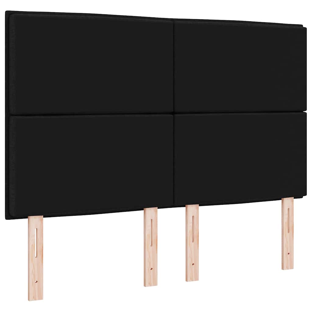 LED Kopfteil mit LED-Lichtleisten Schwarz 160 cm Stoff
