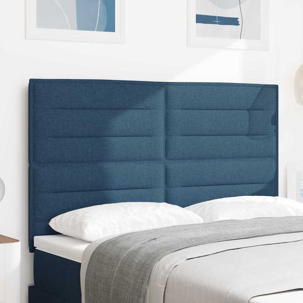 LED Kopfteil mit LED-Lichtleisten Blau 160 cm Stoff