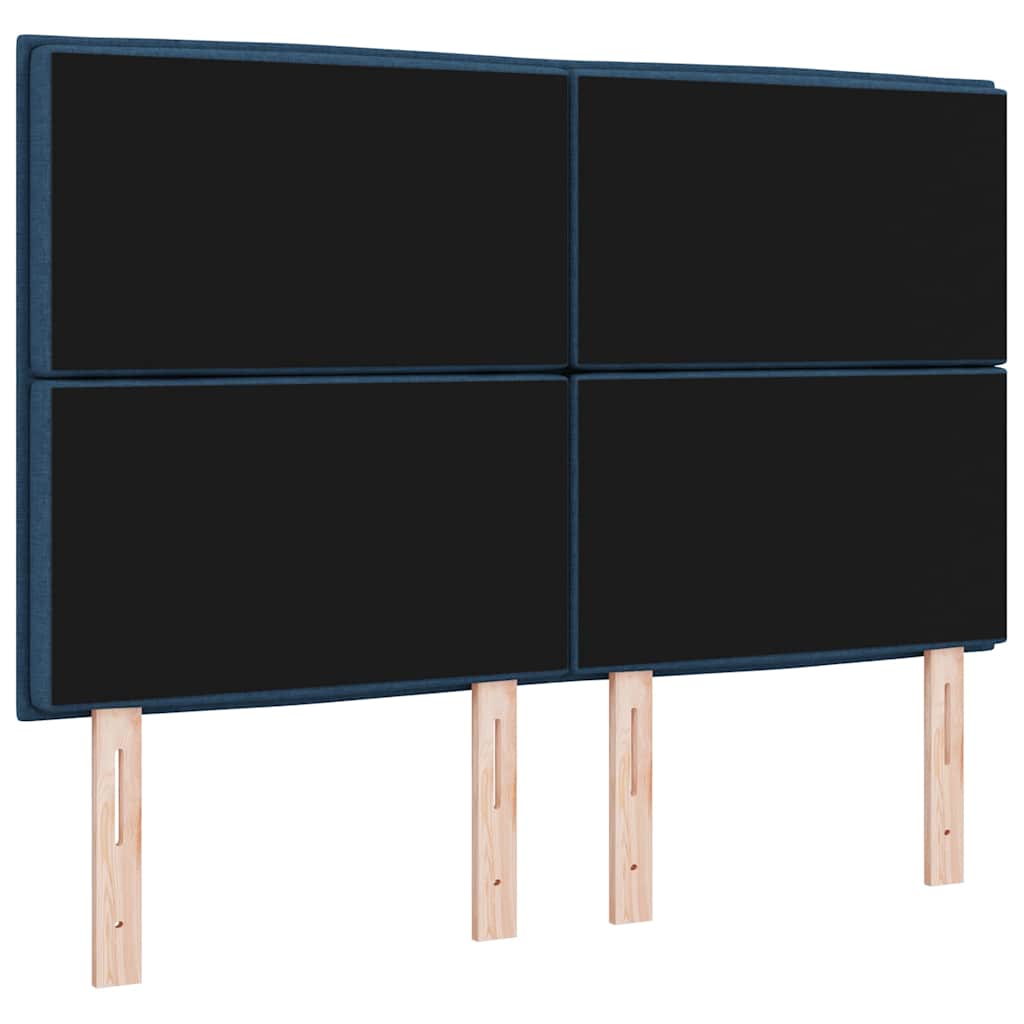 LED Kopfteil mit LED-Lichtleisten Blau 160 cm Stoff