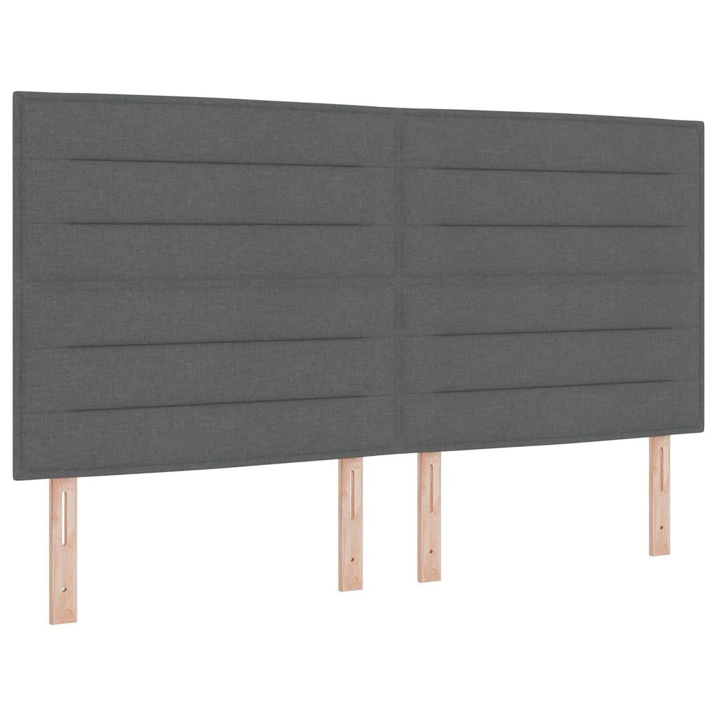 LED Kopfteil mit LED-Lichtleisten Dunkelgrau 180 cm Stoff