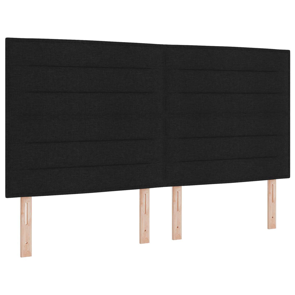LED Kopfteil mit LED-Lichtleisten Schwarz 180 cm Stoff