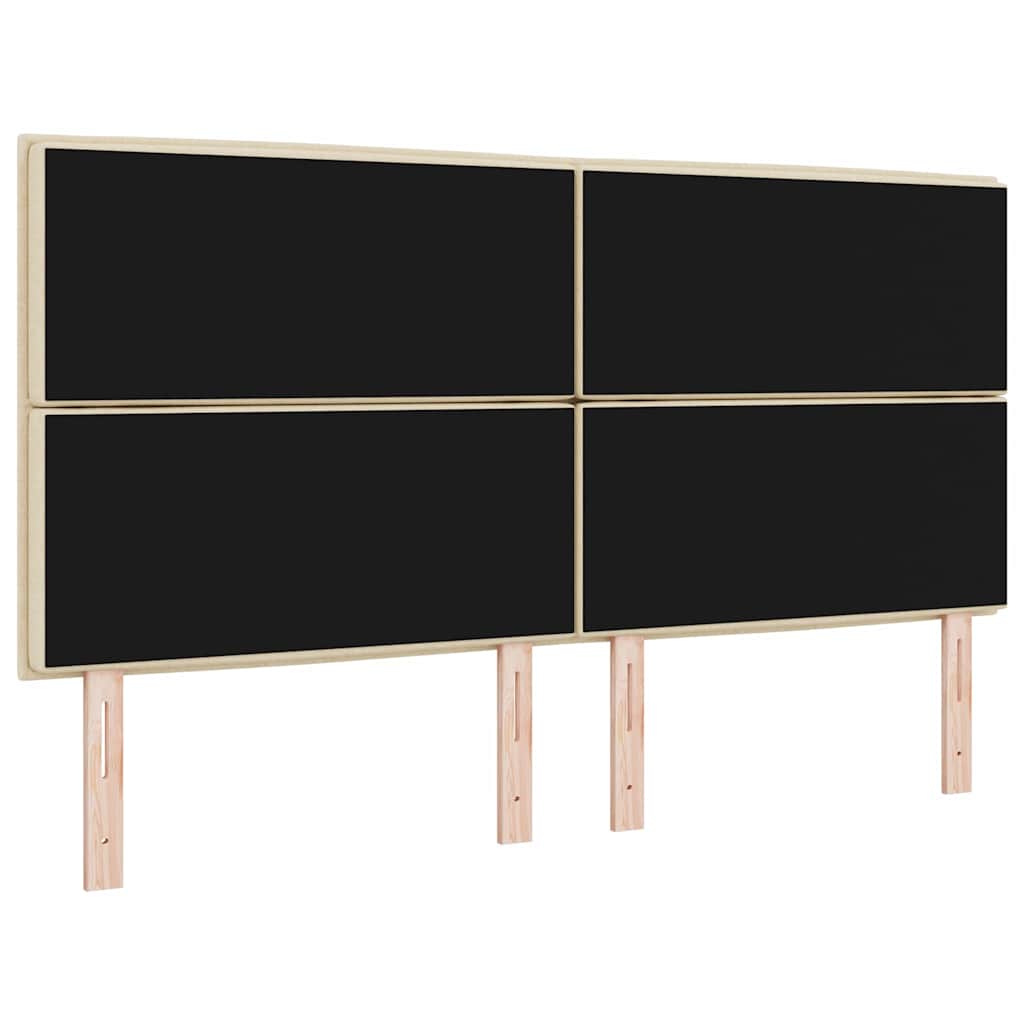 LED Kopfteil mit LED-Lichtleisten Creme 180 cm Stoff