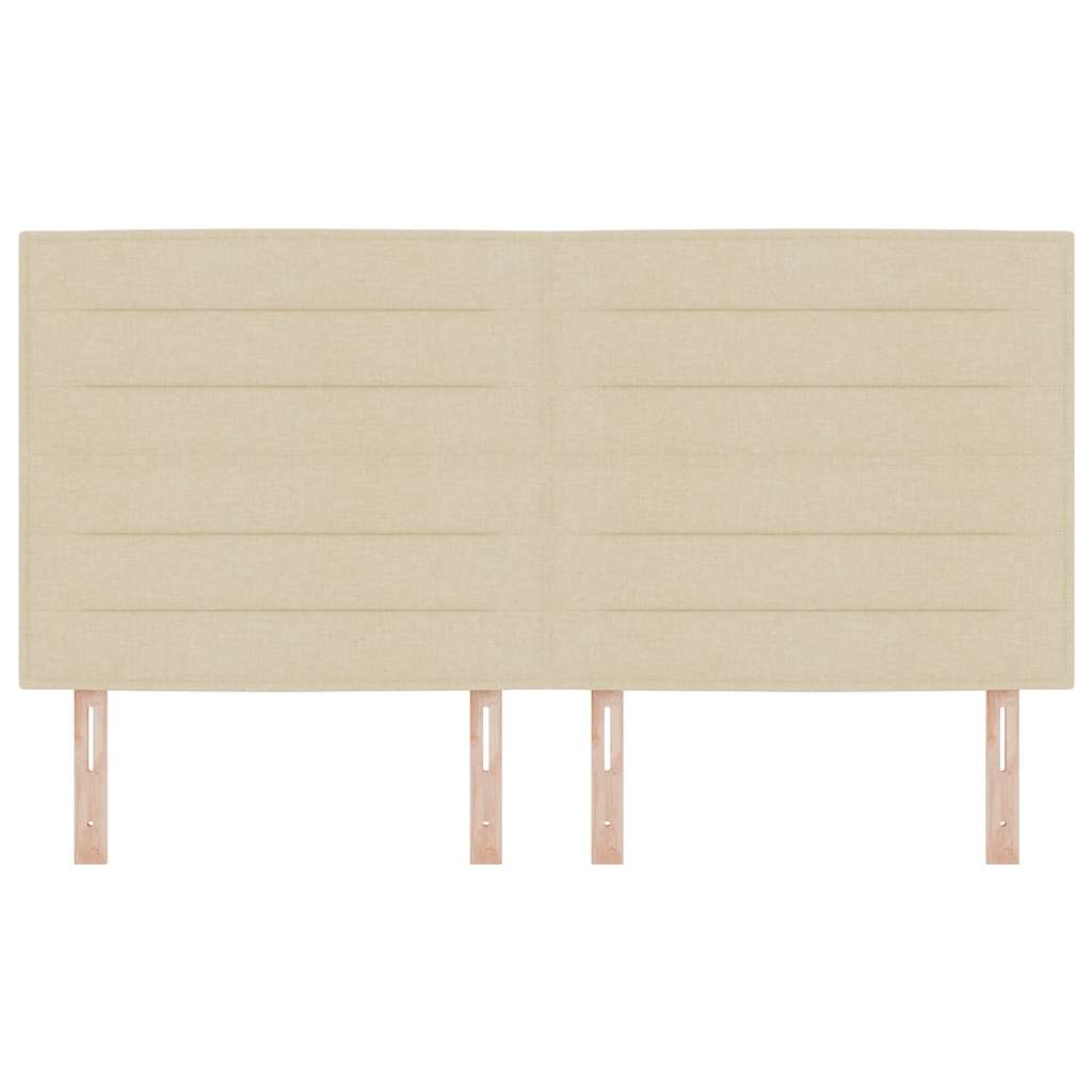 LED Kopfteil mit LED-Lichtleisten Creme 180 cm Stoff